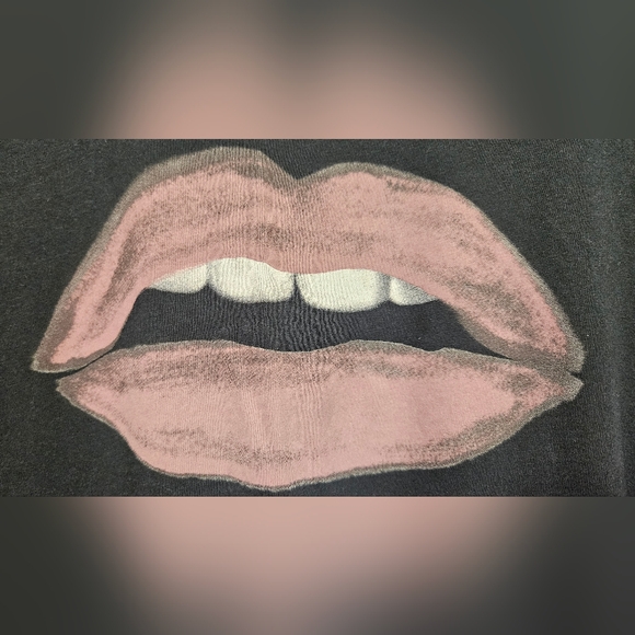 Torrid Black Long Sleeve Top with Lace and Lip Design - Picture 4 of 10